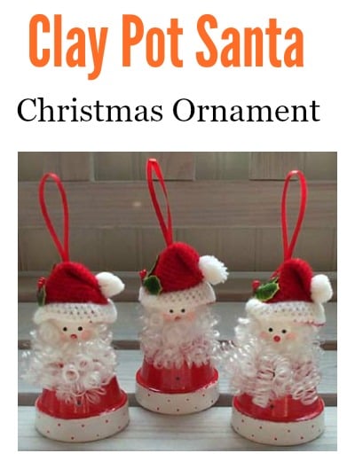 Clay Pot Santa Christmas Ornament Craft
