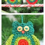 Crochet Owl Candy Cane Ornament Free Pattern