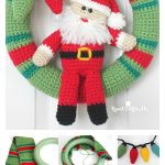 Crochet Santa Christmas Wreath Free Pattern