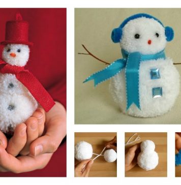 DIY Adorable Pom-Pom Snowman