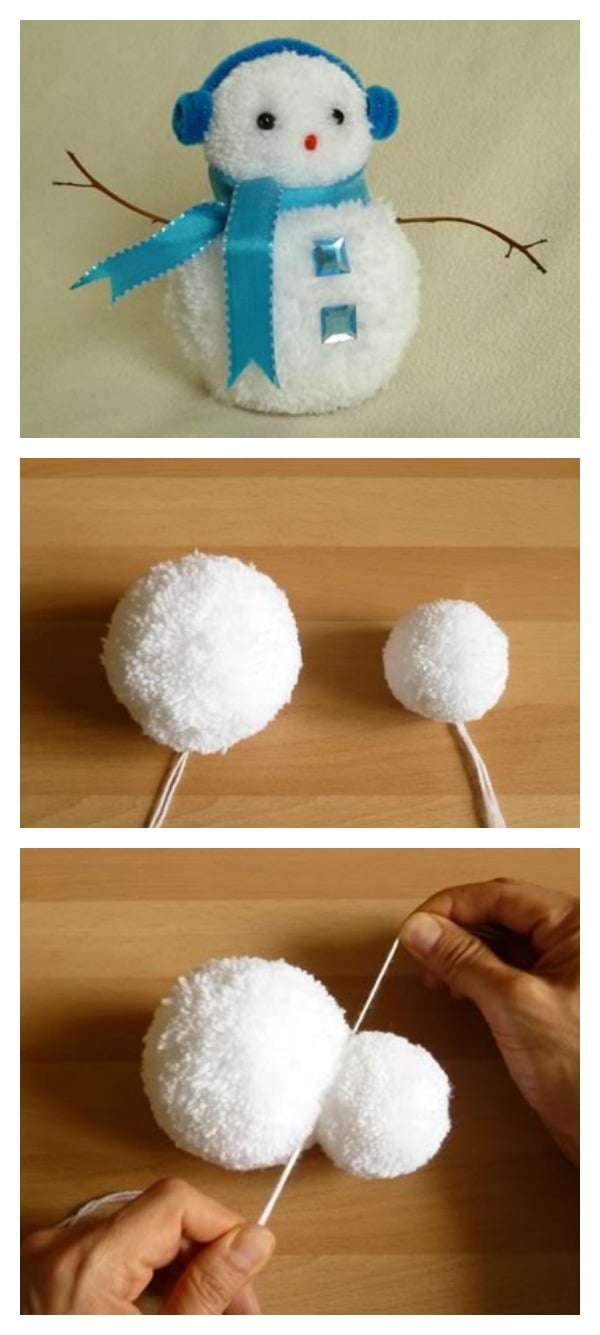 DIY Adorable Pom-Pom Snowman