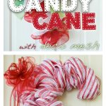 DIY Candy Cane Door Decoration with Deco Mesh