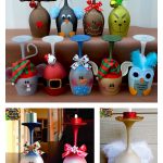 DIY Christmas Wine Glasses Candle Holders