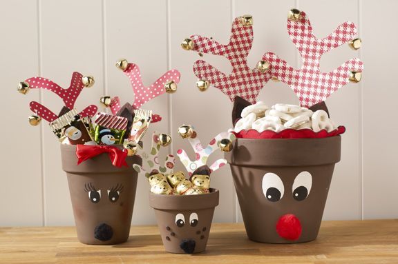  DIY Clay Pot Christmas Reindeer Craft