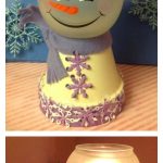 DIY Clay Pot Christmas Snowman Light Craft