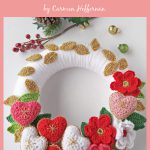 Floral Heart Holiday Wreath Free Crochet Pattern
