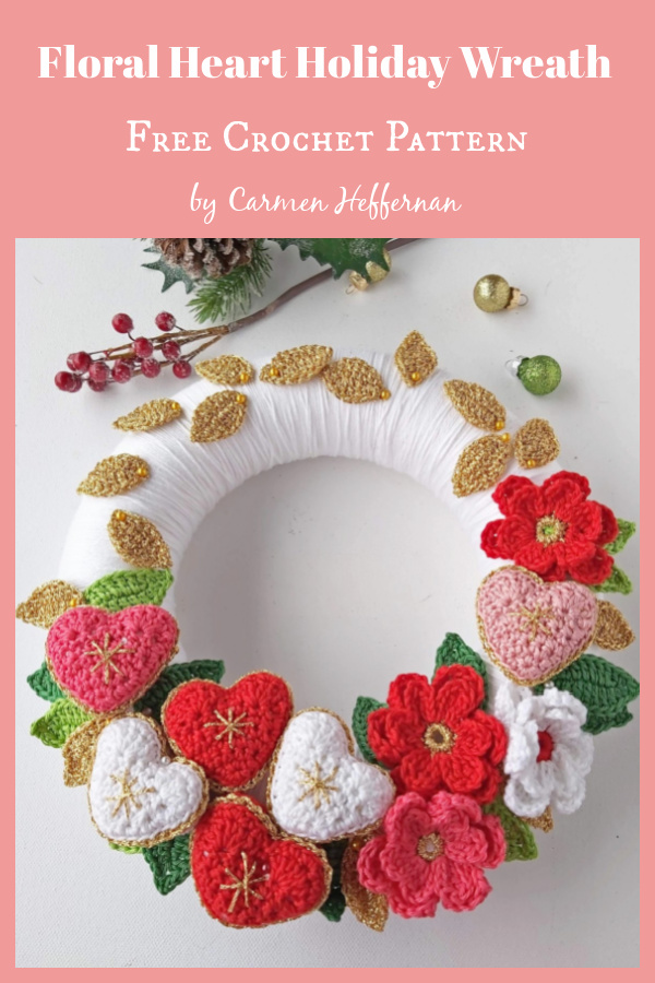 Free Christmas Poinsettia Wreath Crochet Pattern