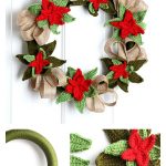 Free Christmas Poinsettia Wreath Crochet Pattern