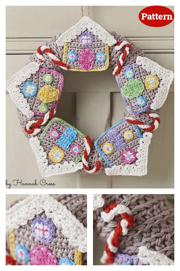 Gingerbread Christmas Wreath Crochet Pattern 