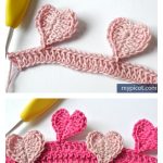 Hearts Multicolored Crochet Stitch Free Pattern