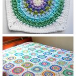 Large Circle in Square Blanket Free Crochet Pattern