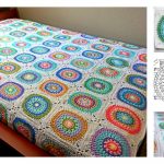 Large Circle in Square Blanket Free Crochet Pattern