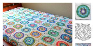 Large Circle in Square Blanket Free Crochet Pattern