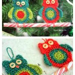 Owl Candy Cane Ornament Free Crochet Pattern