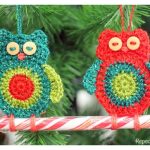 Owl Candy Cane Ornament Free Crochet Pattern
