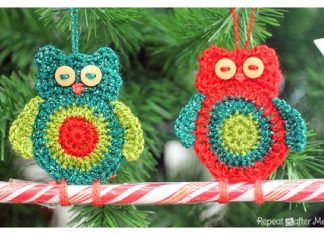 Owl Candy Cane Ornament Free Crochet Pattern