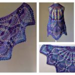 Pineapple Peacock Shawl Free Crochet Pattern