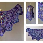 Pineapple Peacock Shawl Free Crochet Pattern