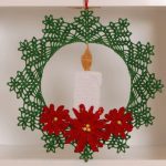 Poinsettia Candle Christmas Wreath Crochet Pattern