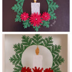 Poinsettia Candle Wreath Crochet Pattern