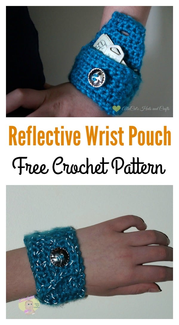 Reflective Wrist Wallet Free crochet Pattern