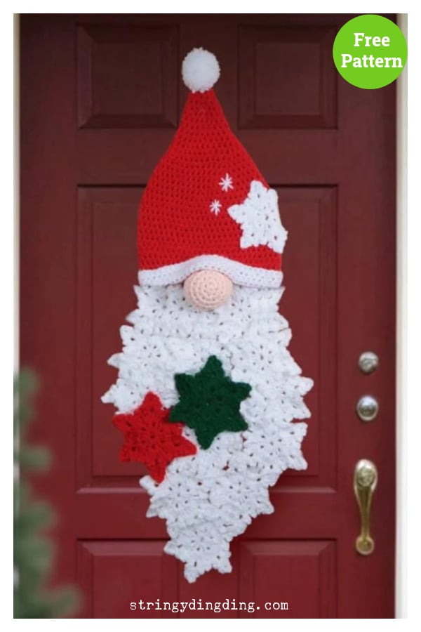 Santa Gnome Snowflake Wreath Free Crochet Pattern