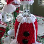 Santa Wine Bottle Cover Cozy Free Crochet Pattern