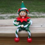 Shelf sitting clay pot Christmas Elf