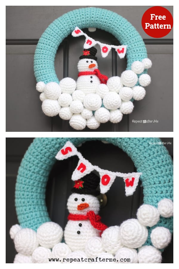 Snowball Wreath Free Crochet Pattern