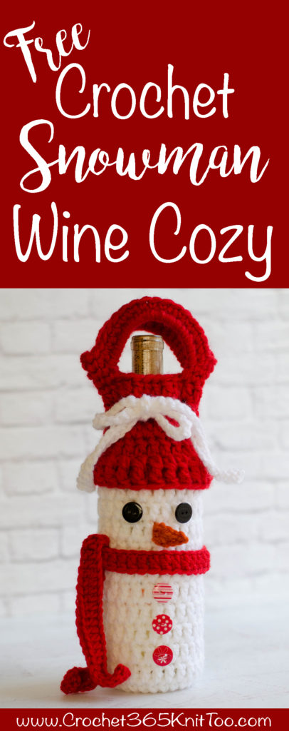 Snowman Wine Cozy Free Crochet Pattern