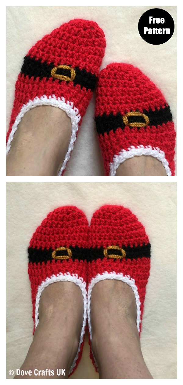 Christmas Slipper Socks Free Crochet Patterns