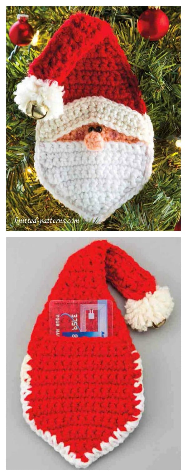 Crochet Christmas Santa Pocket Surprise Ornament Free Pattern