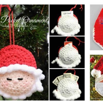Crochet Christmas Santa Pocket Surprise Ornament Free Pattern