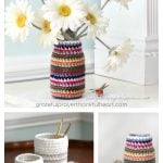 Crochet Cozy for Jars or Cans Free Pattern