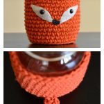 Crochet Fox Mason Jar Cosy Free Pattern