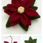 Crochet Poinsettia Flower Free Patterns