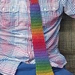 Crochet Rainbow Necktie Free Pattern