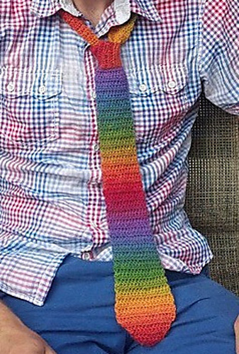 Crochet Rainbow Necktie Free Pattern