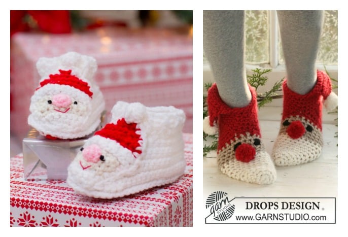 Crochet Santa Claus Slipper Patterns