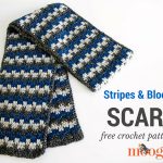 Crochet Stripes and Blocks Scarf Free Pattern