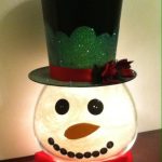 DIY Lighted  Fish Bowl Snowman