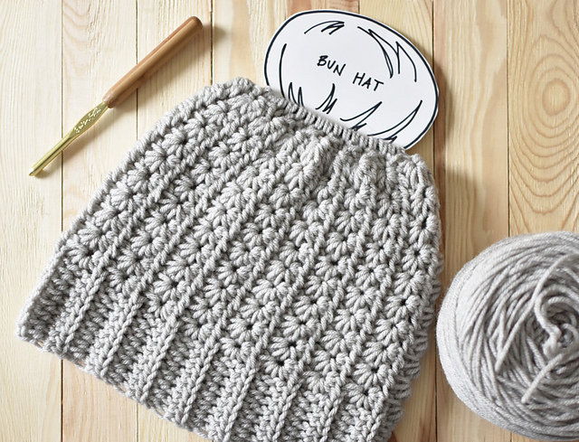 Star Stitch Bun Hat Crochet Pattern