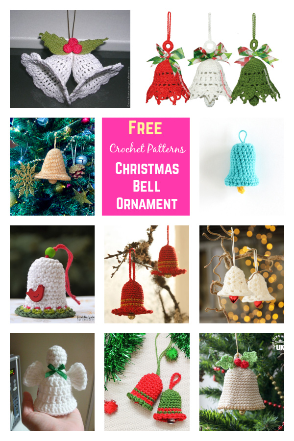 Free Christmas Bell Ornament Crochet Patterns 