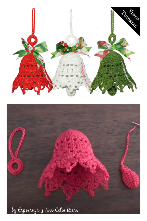 How to Crochet Christmas Bell Ornament Video Tutorial