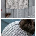 Malia Messy Bun Beanie Hat Free Crochet Pattern