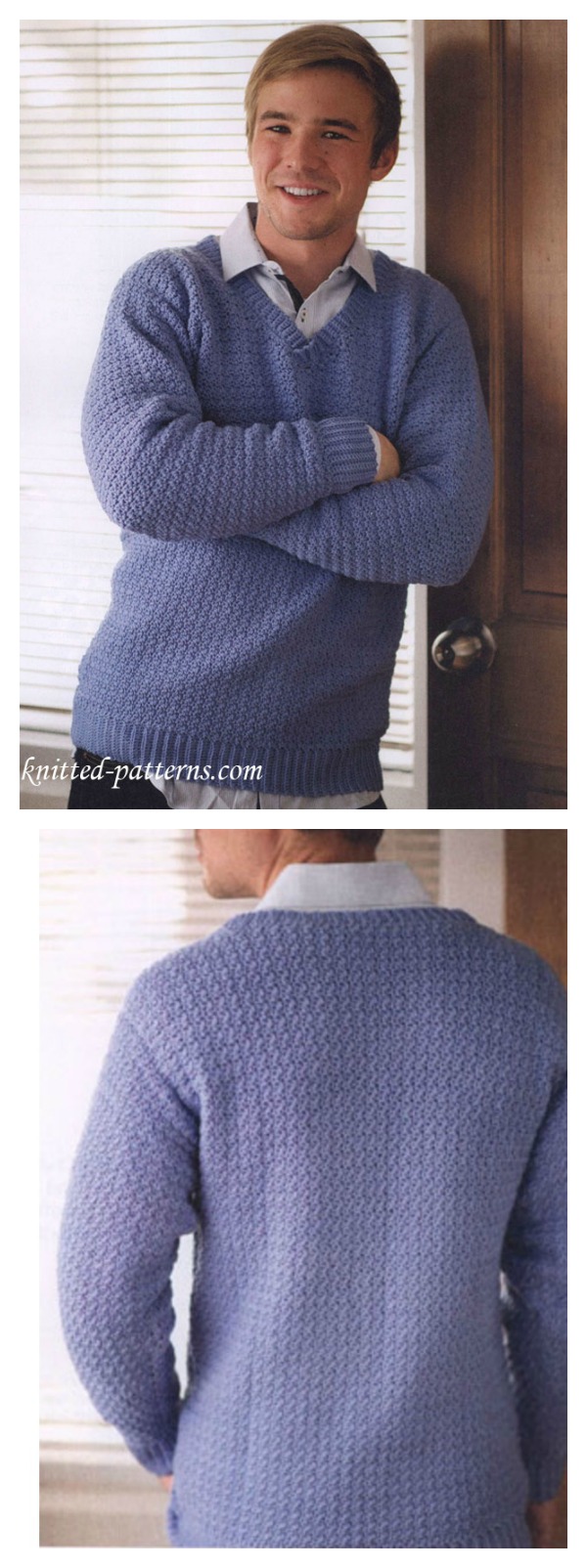 Men's v-neck sweater free crochet pattern