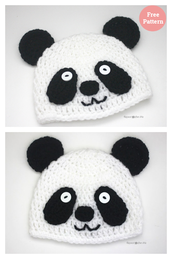 Panda Bear Hat Free Crochet Pattern