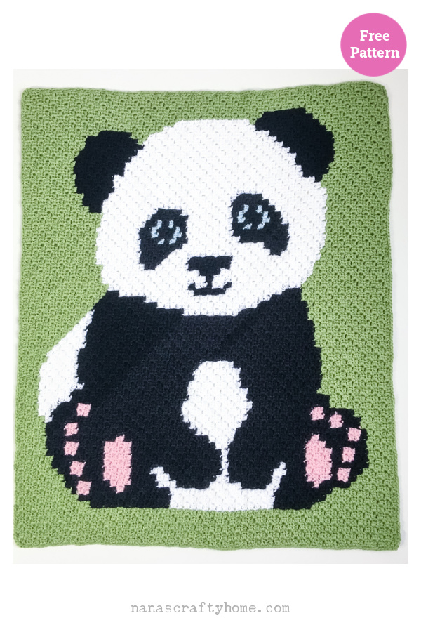 Panda C2C Baby Blanket Free Crochet Pattern