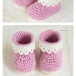 Pink Lady Baby Booties Free Crochet Pattern