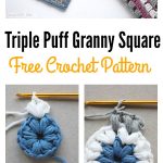 Triple Puff Granny Square Motif Free Crochet Patternotif-free-crochet-pattern